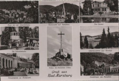 Bad Harzburg - u.a. Teilansicht mit Burgberg - 1955 Bad Harzburg - u.a. Teilansicht mit Burgberg - 1955