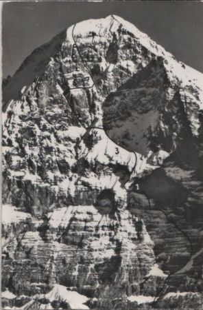 Schweiz - Eiger - Nordwand mit Biwakplätzen - 1962 Schweiz - Eiger - Nordwand mit Biwakplätzen - 1962