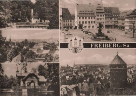Freiberg - u.a. Springbrunnen im Scheringerpark - 1973 Freiberg - u.a. Springbrunnen im Scheringerpark - 1973