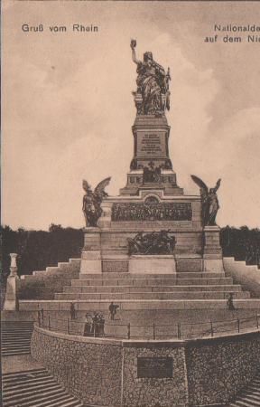 Rüdesheim - Gruß vom Rhein - Niederwald Nationaldenkmal - ca. 1935 Rüdesheim - Gruß vom Rhein - Niederwald Nationaldenkmal - ca. 1935