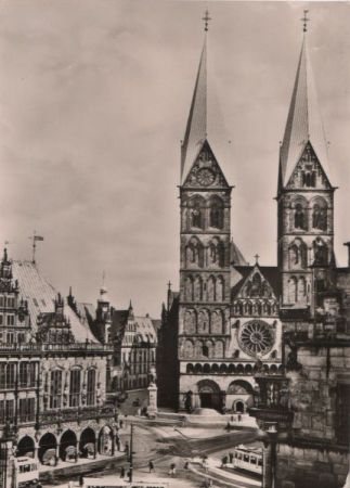 Bremen - Marktplatz mit Dom und Rathaus - ca. 1965 Bremen - Marktplatz mit Dom und Rathaus - ca. 1965