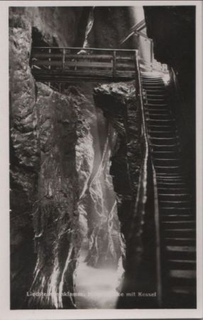 Österreich - Liechtensteinklamm - Hohe Brücke mit Kessel - ca. 1955 Österreich - Liechtensteinklamm - Hohe Brücke mit Kessel - ca. 1955