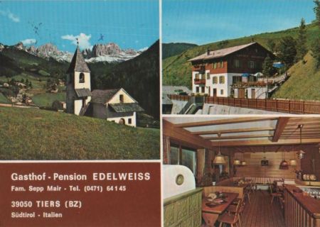 Italien - Tiers - Pension Edelweiss - 1974 Italien - Tiers - Pension Edelweiss - 1974