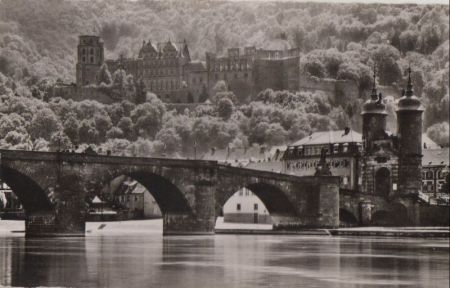 Heidelberg - Morgensonne über Brücke - ca. 1950 Heidelberg - Morgensonne über Brücke - ca. 1950