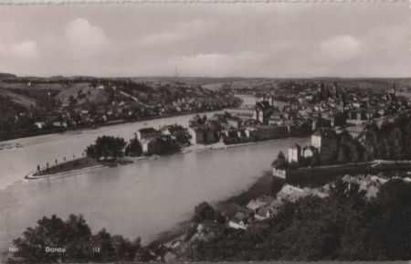 Passau - Blick vom Klosterberg - 1955 Passau - Blick vom Klosterberg - 1955