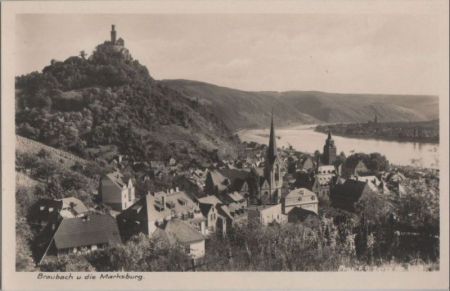 Braubach - und die Marksburg - ca. 1950 Braubach - und die Marksburg - ca. 1950