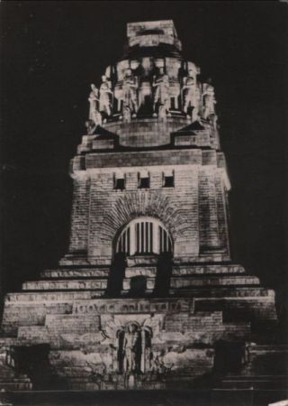 Leipzig - Völkerschlachtdenkmal bei Nacht - 1961 Leipzig - Völkerschlachtdenkmal bei Nacht - 1961