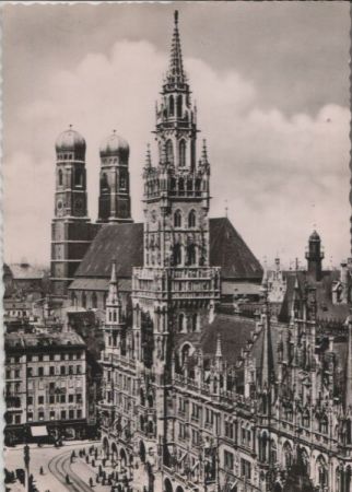 München - Marienplatz mit Rathaus - ca. 1955 München - Marienplatz mit Rathaus - ca. 1955