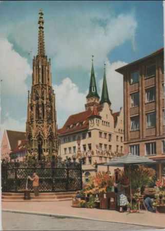 Nürnberg - Schöner Brunnen und Sebalduskirche - ca. 1970 Nürnberg - Schöner Brunnen und Sebalduskirche - ca. 1970
