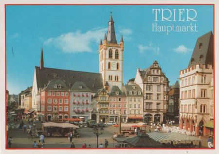 Trier - Hauptmarkt und St. Gangolf - ca. 1980 Trier - Hauptmarkt und St. Gangolf - ca. 1980