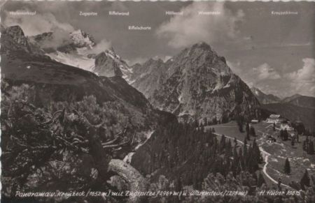 Kreuzeck (Wetterstein) - Panorama - 1953 Kreuzeck (Wetterstein) - Panorama - 1953