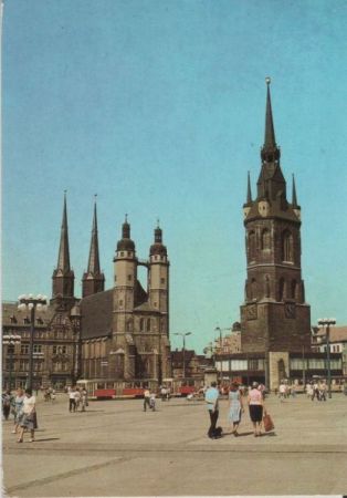 Halle - Markt mit Marktkirche - 1988 Halle - Markt mit Marktkirche - 1988