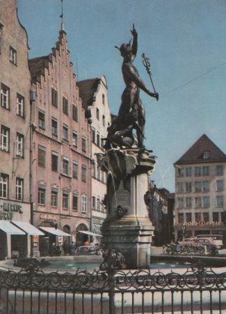 Augsburg, Bayern - Merkurbrunnen - ca. 1970 Augsburg, Bayern - Merkurbrunnen - ca. 1970