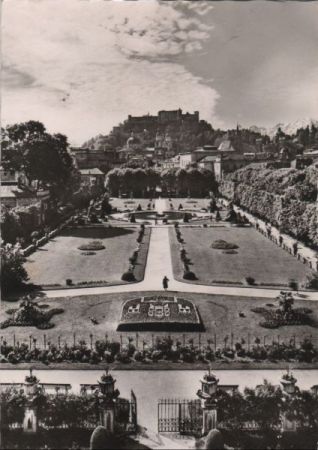 Österreich - Salzburg - Mirabellgarten mit Festung - 1964 Österreich - Salzburg - Mirabellgarten mit Festung - 1964