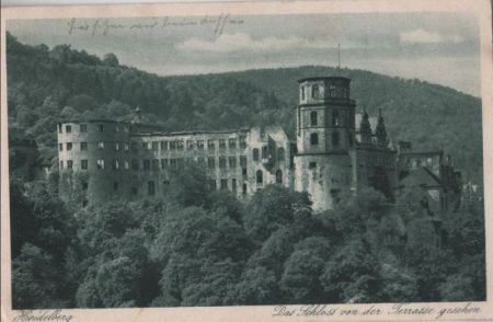 Heidelberg - Schloss, gesehen von Terrasse - 1929 Heidelberg - Schloss, gesehen von Terrasse - 1929