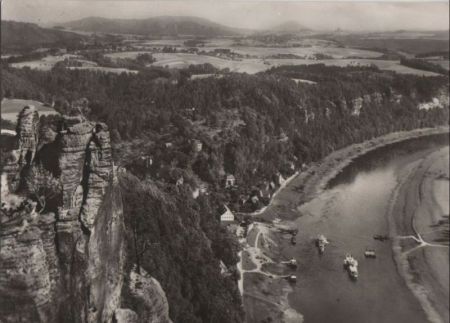 Rathen - Blick vom Basteifelsen - 1977 Rathen - Blick vom Basteifelsen - 1977