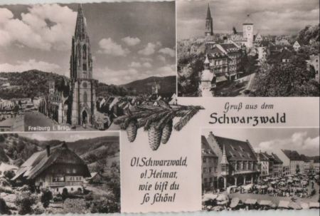 Freiburg - mit 4 Bildern - ca. 1955 Freiburg - mit 4 Bildern - ca. 1955
