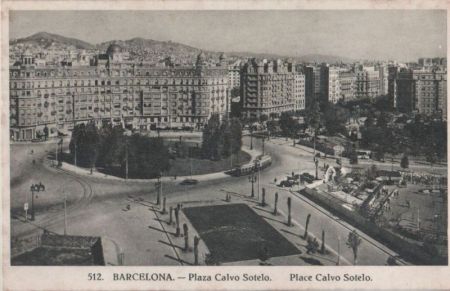 Spanien - Barcelona - Plaza Calvo Sotelo - 1955 Spanien - Barcelona - Plaza Calvo Sotelo - 1955