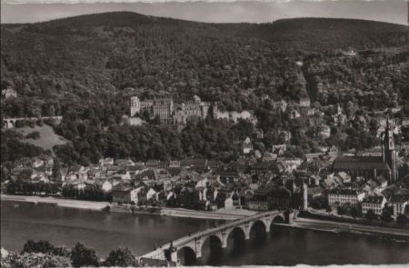 Heidelberg - Blick vom Philosophenweg - ca. 1960 Heidelberg - Blick vom Philosophenweg - ca. 1960