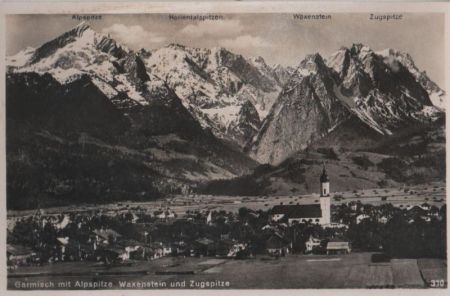 Garmisch-Partenkirchen - mit Alpspitze - ca. 1950 Garmisch-Partenkirchen - mit Alpspitze - ca. 1950