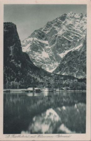 Schönau - St. Bartolomä - mit Watzmann (Ostwand) - 1939 Schönau - St. Bartolomä - mit Watzmann (Ostwand) - 1939