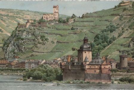 Kaub - Pfalz und Burg Gutenfels - ca. 1960 Kaub - Pfalz und Burg Gutenfels - ca. 1960