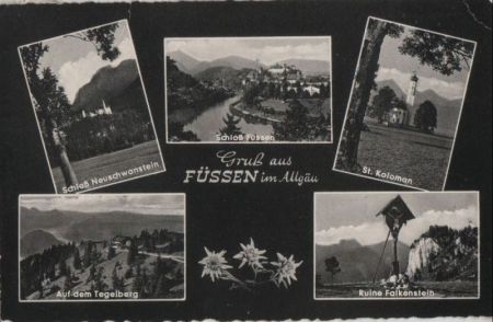 Füssen - u.a. Ruine Falkenstein - 1961 Füssen - u.a. Ruine Falkenstein - 1961