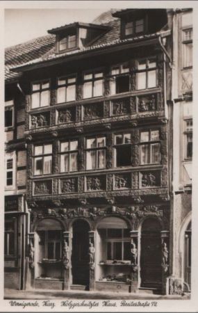 Wernigerode - Holzgeschnitztes Haus, Breitestraße 72 - ca. 1955 Wernigerode - Holzgeschnitztes Haus, Breitestraße 72 - ca. 1955