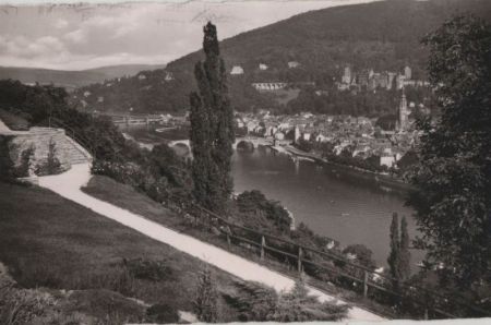 Heidelberg - Blick vom Philosophengärtchen - 1955 Heidelberg - Blick vom Philosophengärtchen - 1955