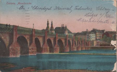 Koblenz - Moselbrücke - 1925 Koblenz - Moselbrücke - 1925