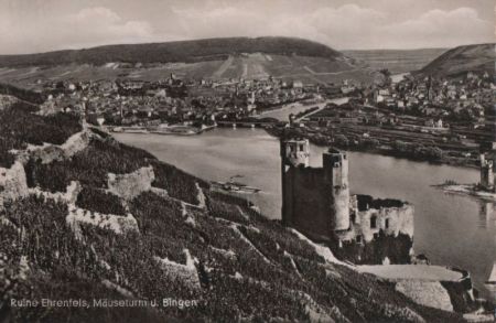 Bingen - mit Ruine Ehrenfels - 1955 Bingen - mit Ruine Ehrenfels - 1955