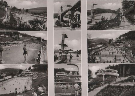 Bad Kissingen - Terrassen-Schwimmbad am Balinghain - ca. 1960 Bad Kissingen - Terrassen-Schwimmbad am Balinghain - ca. 1960