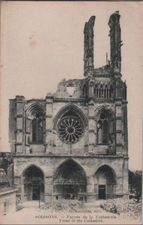 Frankreich - Soissons - Facade de la Cathedrale - ca. 1925 Frankreich - Soissons - Facade de la Cathedrale - ca. 1925