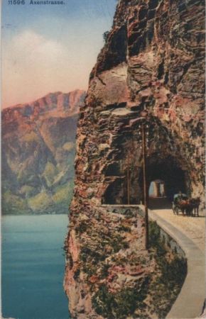 Schweiz - Axenstraße - mit Kutsche - ca. 1920 Schweiz - Axenstraße - mit Kutsche - ca. 1920