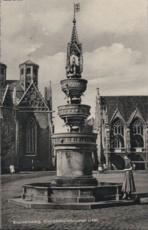 Braunschweig - Altstadtmarktbrunnen - ca. 1955 Braunschweig - Altstadtmarktbrunnen - ca. 1955