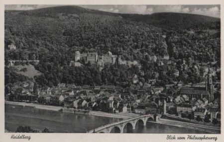 Heidelberg - Blick vom Philosophenweg - ca. 1955 Heidelberg - Blick vom Philosophenweg - ca. 1955