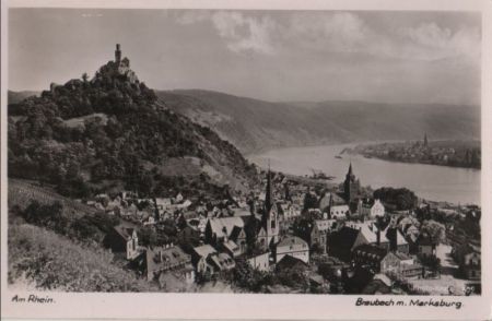 Braubach - mit Marksburg - ca. 1955 Braubach - mit Marksburg - ca. 1955