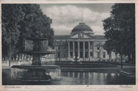 Wiesbaden - Kurhaus mit Blumengarten - 1939 Wiesbaden - Kurhaus mit Blumengarten - 1939
