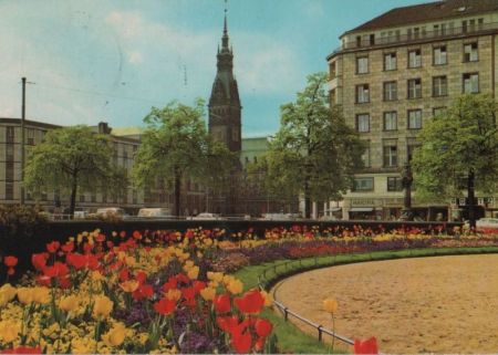 Hamburg - Jungfernstieg und Rathaus - 1970 Hamburg - Jungfernstieg und Rathaus - 1970
