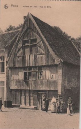 Belgien - Ypern, Ieper, Ypres - Maison en bois - Rue de Lille - ca. 1935 Belgien - Ypern, Ieper, Ypres - Maison en bois - Rue de Lille - ca. 1935