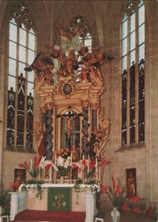 Erlbach, Kreis Altötting - Evang.-Luth. Kiliamskirche, Barockaltar - ca. 1980 Erlbach, Kreis Altötting - Evang.-Luth. Kiliamskirche, Barockaltar - ca. 1980