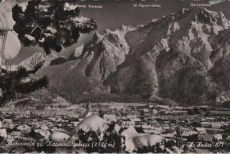 Mittenwald - gegen Karwendelgebirge - 1955 Mittenwald - gegen Karwendelgebirge - 1955