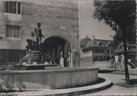 Schweiz - Basel - Brunnen beim Kunstmuseum - 1965 Schweiz - Basel - Brunnen beim Kunstmuseum - 1965