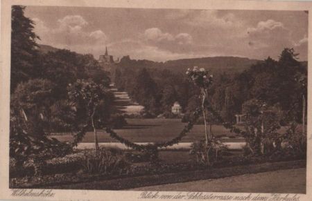 Kassel-Wilhelmshöhe - Blick von der Schlossterrasse - ca. 1935 Kassel-Wilhelmshöhe - Blick von der Schlossterrasse - ca. 1935
