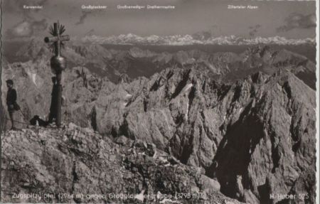 Zugspitze - Gipfel gegen Großglocknergruppe - 1957 Zugspitze - Gipfel gegen Großglocknergruppe - 1957