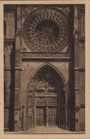 Nürnberg - Portal und Rosette an Lorenzkirche - ca. 1950 Nürnberg - Portal und Rosette an Lorenzkirche - ca. 1950