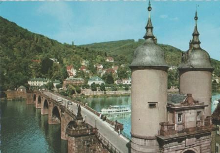 Heidelberg - Alte Brücke mit Tor - ca. 1975 Heidelberg - Alte Brücke mit Tor - ca. 1975