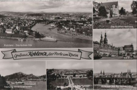 Koblenz - u.a. Deutsches Eck - ca. 1955 Koblenz - u.a. Deutsches Eck - ca. 1955