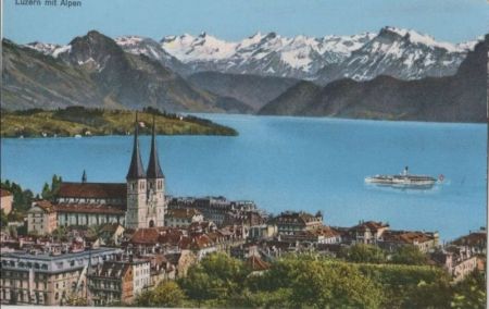 Schweiz - Luzern - mit Alpen - ca. 1955 Schweiz - Luzern - mit Alpen - ca. 1955
