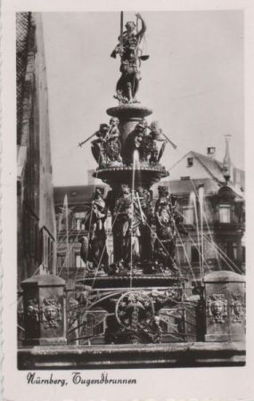 Nürnberg - Tugendbrunnen - ca. 1960 Nürnberg - Tugendbrunnen - ca. 1960